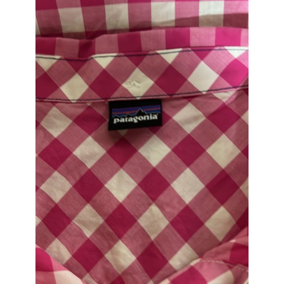 Patagonia Women's L Pink Check Button-Up Shirt - Picture 3 of 3